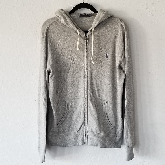 Polo Ralph Lauren Gray Full-Zip Hoodie Medium - Picture 1 of 8